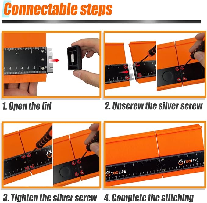 TOOLIFE Connectable Contour Gauge with Lock, Stocking Stuffers竊똆ifts for Men Him Husband Dad,Woodworking Tools for Flooring竊?Cool New Measuring Tool for odd Shape, Christmas Gifts Anniversary Birthday