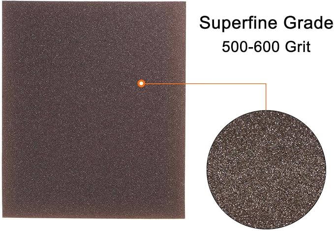HARFINGTON 16pcs Superfine Sanding Sponge Blocks 500-600 Grit Foam Sanding Block Pad for Polishing Kitchen Metal Wood Drywall, 120x100x12mm, Brown