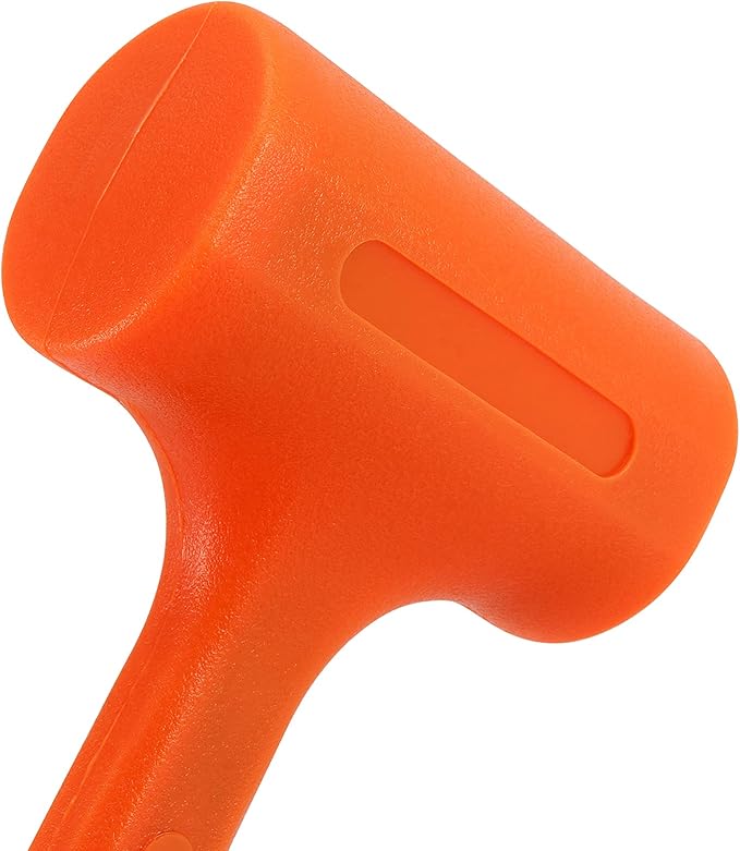 2 Piece 4 Lb 14" x 5.3" Dead Blow Hammer Orange, Durable Rebound Resistant Dead Blow Hammer with Non-Slip Grip, Non-Marring Dead Blow Mallet