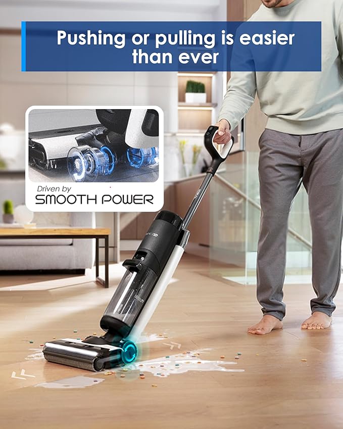Tineco Floor ONE S7 FlashDry Smart Cordless Wet Dry Vacuum Cleaner, Long Runtime, Great for Sticky Messes, Self-Cleaning, 158?덳ot Air FlashDrying, Dual-Sided Edge Cleaning, Extended Battery Lifespan