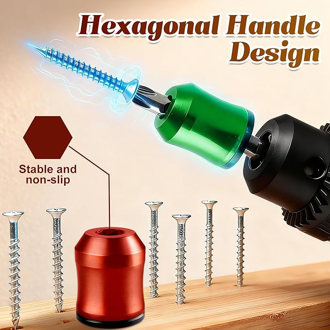 3PCS Magnetic Screw Ring, 3-in-1 Screwdriver Head Magnetic Ring,Screwdriver Head Magnetic Ring with Anti-Slip Design for Drill Tools, Mechanics, Carpenters, Household Repairs