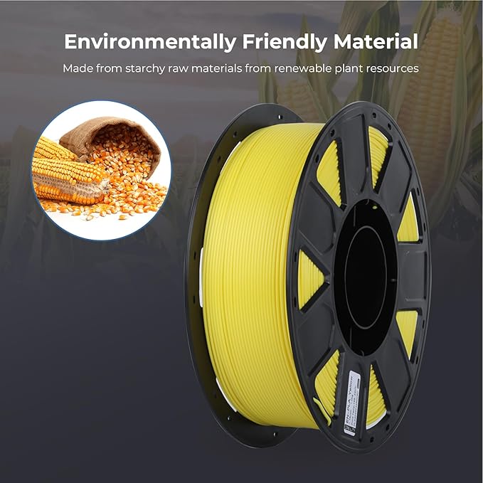 Creality 3D Printer Filament 1.75mm, Ender PLA Filament No-Tangling Smooth Printing Without Clogging No Warping, Fit Most FDM 3D Printers, 1kg Spool, Dimensional Accuracy +/- 0.02mm, Yellow