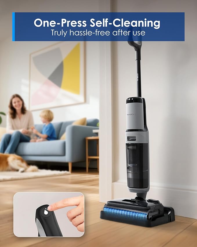 Tineco Floor ONE i5 Stretch Wet Dry Vacuum Cleaner, Vacuum & Mop in One Step, 20kpa Powerful Suction, 180째 Lay-Flat Design, Anti-Tangle Design, Dual-Sided Edge Cleaning, Up to 30* Minutes Runtime