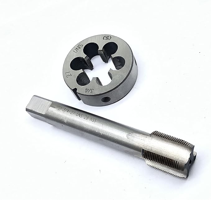 ZOUZMIN 3/4"-27 UNS Thread Tap and round Die Grinding Taper Shank Twist Drill bits Combo Set