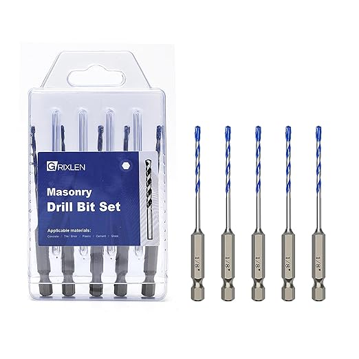 5 Pack 1/8 inch Masonry Drill Bit Set,Concrete Drill Bit Set with Hex Shank,Carbide Tip Drill Bits for Concrete, Cement, Tile,Brick, Plastic and Ceramic (1/8"竊? Pcs竊?