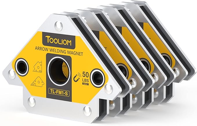 TOOLIOM Arrow Welding Magnets 4pcs 50 LB Strong Hold Magnetic Welding Holder Welder Magnet Set Welding Accessories