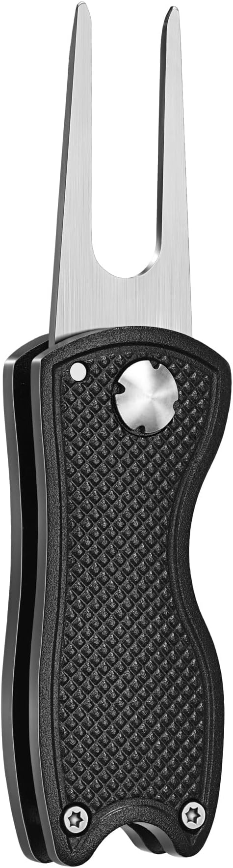 Mile High Life Golf Divot Repair Tool, All Metal Foldable Divot Tool with Pop-up Button & Magnetic Ball Marker, 2-6 Pack