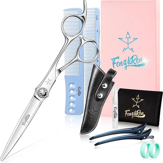 High-end Professional Extremely Very Sharp Barber Hair Cutting Scissors Hairdresser Shears For Hair 6.5 Inch Haircut Scissor Made Of Stainless Steel For Hairdressing Salon and Home Use