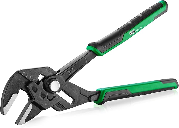 SK 12-Inch Pliers Wrench, Premium CR-V Construction, Smooth Parallel Jaws with Comfortable Grips