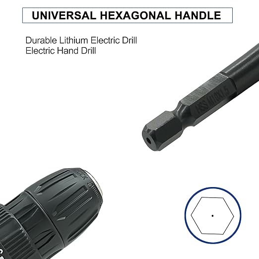 GMTOOLS Combination Drill and Tap Bit Set with Quick-Change Adapter of 13Pcs, 6 SAE Sizes: 6-32NC to 1/4-20NC, 6 Metric Sizes: M3 to M10,Suitable for Drilling Tapping Threading Countersinking