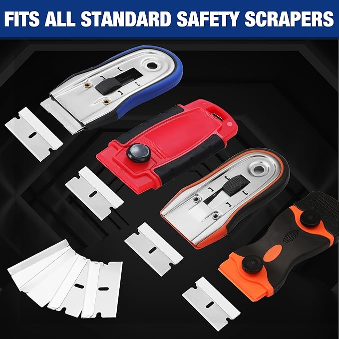 WORKPRO 600-Pack Single Razor Edge Blades, Industrial Scraper Razor Blades, High Carbon Steel One Edge Razor Blades
