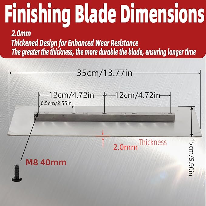 4-Pack 6 x 14-Inch Combination Trowel Blades Compatible with 38-Inch Concrete Trowel Machine for Concrete Floor Finishing Smoothing
