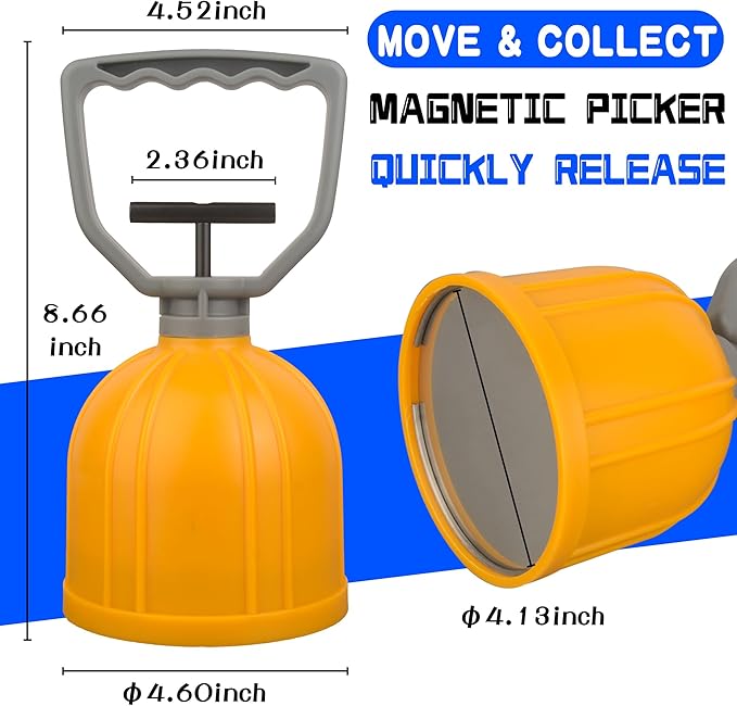ULIBERMAGNET Magnetic Transfer Pickup Tool,Quick Release Magnetic Bulk Parts Manual Lifter,Material Handling Magnet,Pickup Magnetic Sweeper for Small Metal Object,Nails,Nut,Screw, Tacks,Metal Scraps