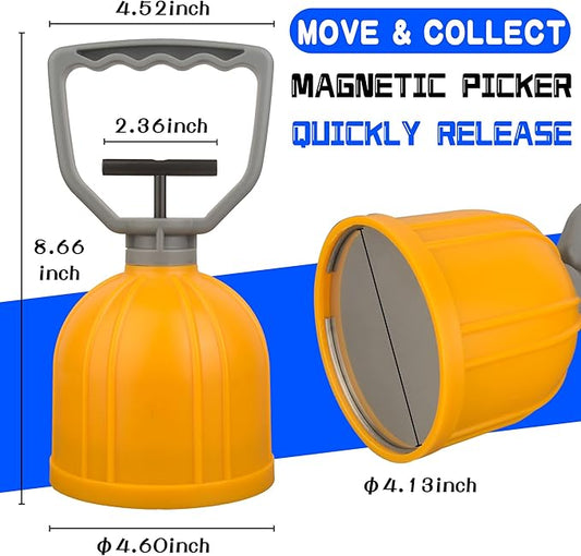 ULIBERMAGNET Magnetic Transfer Pickup Tool,Quick Release Magnetic Bulk Parts Manual Lifter,Material Handling Magnet,Pickup Magnetic Sweeper for Small Metal Object,Nails,Nut,Screw, Tacks,Metal Scraps
