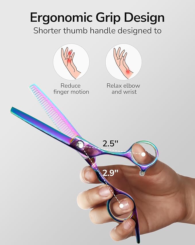 ULG Hair Thinning Scissors Professional Barber?셲 Texturizing Teeth Shears for Hairdressing, Salon and Home Use Thinning Shears for Hair Cutting, Made of Japanese Stainless Steel, 6.5 inch