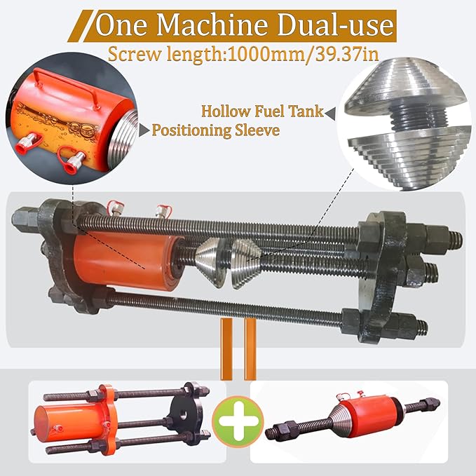 TECHTONGDA 110V 2 in1 Portable Line Boring and Welding Machine with 110V 70T Hydraulic Crawler Pin Pressing Machine, European Connector, Chain Press Machine, for Excavators, Loaders Chain Repairing