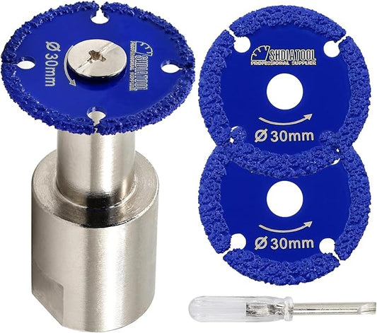 SHDIATOOL Diamond Metal Cutting Saw Blade, 1-3/16-Inch/30mm Mini Circular Saw Disc,Cut-off Wheel for Steel Tube Iron Rebar with 5/8" Flange(3 of Pack)