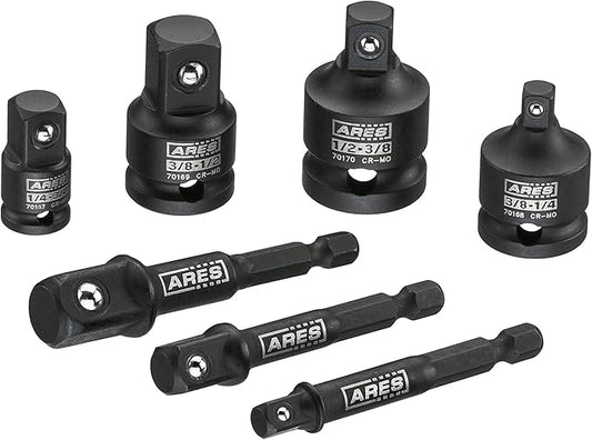 ARES 28000 - Impact 3-Inch Extension and Socket Adapter Set - Includes 3-Inch Extensions in 1/4-Inch Drive, 3/8-Inch Drive, and 1/2-Inch Drive, 2 Adapters, and 2 Reducers …