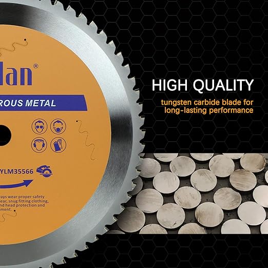 Yolan 14” Circular Saw Blade with 66 Teeth, Cermet Carbide Tipped, 1 Inch Arbor for TCT Miter Saw Blade, Cermet Tip,Cutting Metal & Steel