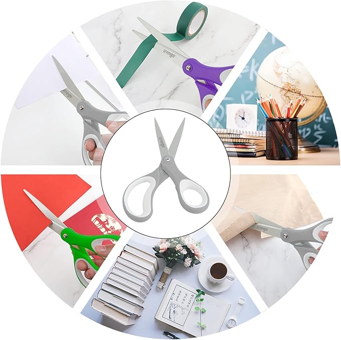 LIVINGO Sharp Scissors Bulk - 8??Scissors Set Pack of 36, Comfort Grip Shears All Purpose Cutting Paper Fabric Sewing for Home Office Middle High School Teacher Student Classroom Crafts Supplies