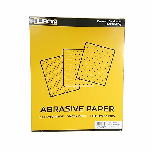 Huron Premium Precision Professional Sandpaper 11x9 Wet/Dry Medium 100 Grit (500 pc)