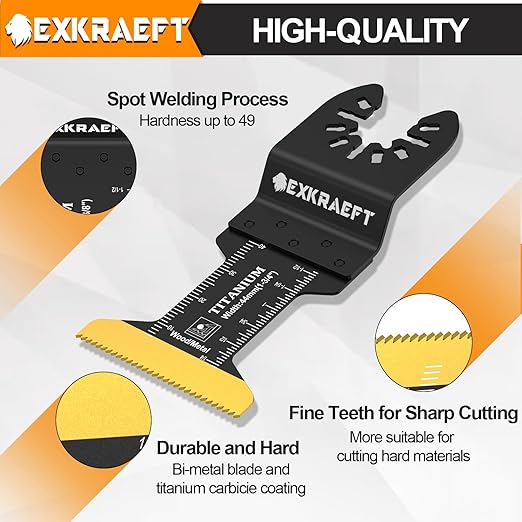 136 PCS Oscillating Tool Blade, Multi Tool Blades Kits with Sandpaper, Arc Edge & Titanium, Oscillating Saw Blades for Wood Metal, Universal Multitool Blades Fit Milwaukee, Ryobi
