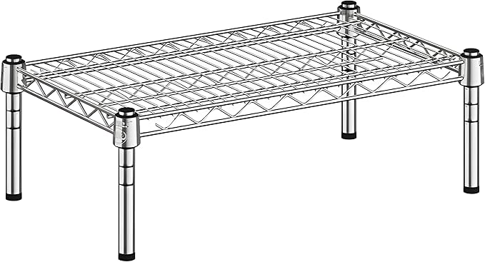 14" x 24" x 8" Chrome Wire Storage Shelf, Dunnage Rack, Commercial 1 Tier Small Shelf
