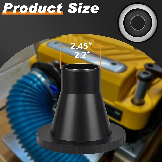 2-1/2 Inch Dust Collection Fittings for Magnetic Dust Collection Coupler, 2.5??Steel Ring Receiver Dust Collector Steel Port w/Dust Control Flex Cuff,Quick Connect to Drum Sander Planer