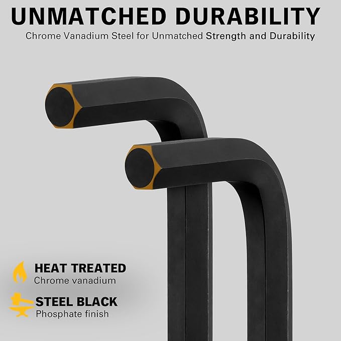 ELEAD Allen Wrench Hex Key Set: Premium 27pcs Durable Hex Key Set with Grip Handle, Long and Short Arm with Ball End, Metric & SAE Size Allen Key Set, Organized Storage