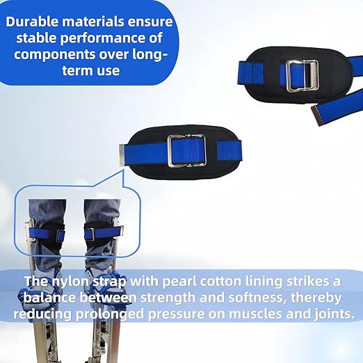 Drywall Stilt Replacement Parts - 2Pcs Replacement Straps + 2Pcs Comfort Stilt Pads Set 竊똍ylon Adjustable Stilt Leg Straps Protective Padded Leg Bands for Construction, Renovation