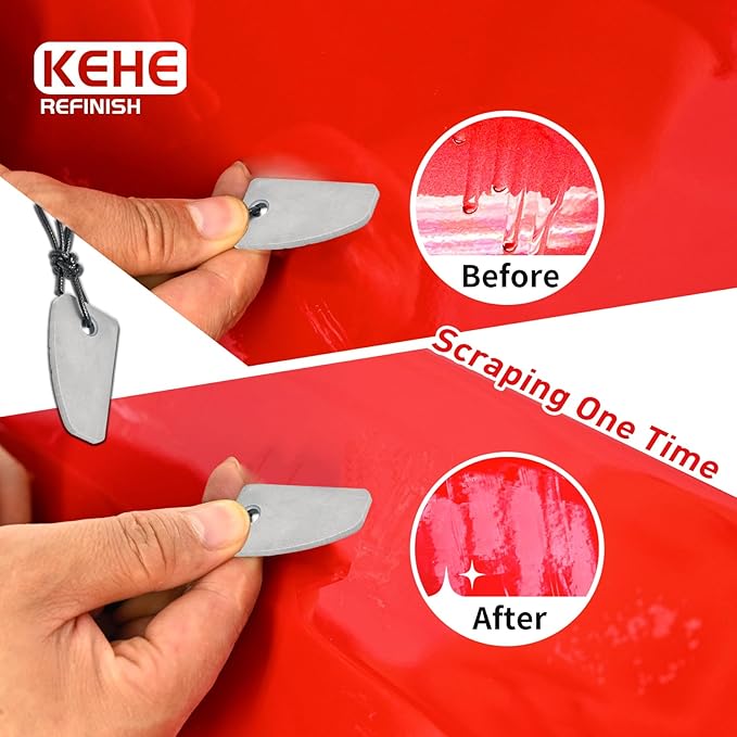 Automotive Paint Spot Repair Scraper Double with Removable Handle