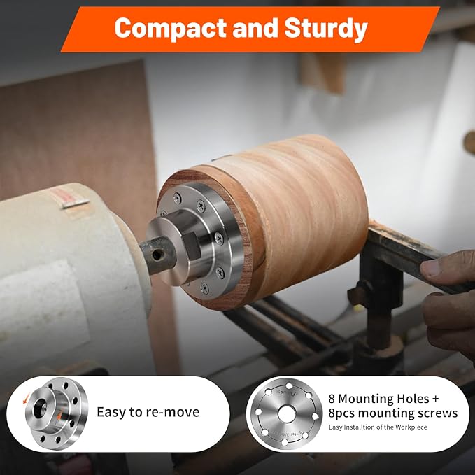 Wood Lathe Steel Faceplate 3",Faceplate for Wood Lathe,Lathe Face Plate Fit for 3/4" x 16TPI Spindle