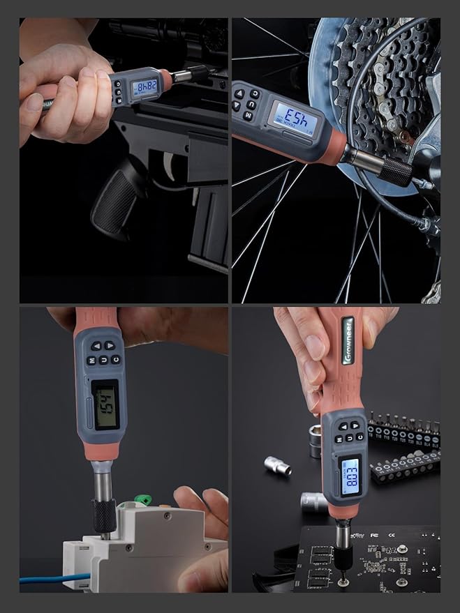 GROWNEER Digital Torque Screwdriver, 2.66-53.1 In-lbs/0.3-6 Nm, 1/4'' Drive Inch Pound Torque Screwdriver Electrician with Buzzer & LED Indicator, 27 In 1 Torque Wrench Screwdriver Set