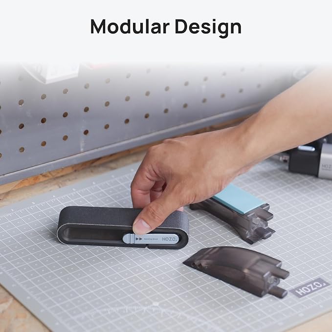 HOZO NeoBlock Sanding Block with Standard Head ??Smooths 3D Print Layer Lines, For Flat Surfaces & Small Curves, 5s Quick-Swap Design for Heads & Sandpapers, Includes 1 Pcs 400 Grit Belt