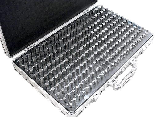 Accusize Industrial Tools 0.251''-0.500'', 250 Pc Steel Plug Pin Gage Set, Minus, Class Zz, with Reliable Strong Aluminum Case, M2(-) a