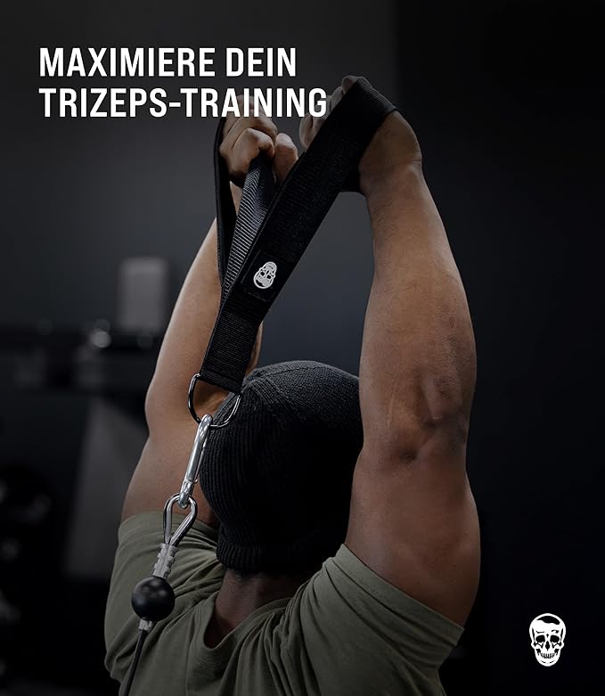 Gymreapers Tricep Rope Cable Attachment - Multi-Workout Tricep Pull Down Cable Attachment - Perfect Gym Cable attachments (3 Lengths Built in One)