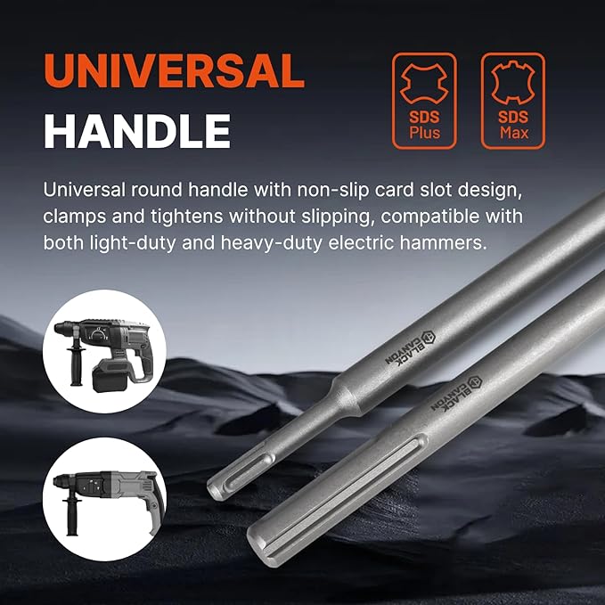 BLACK CANYON 9PCS Concrete Hole Saw Kit ??Masonry Hole Saws 30/40/65/80/100mm with 2 Drill Bits, SDS Plus & Max Shanks, Heavy-Duty Hole Saw Set for Concrete, Cement, Brick & Stone Wall Drilling