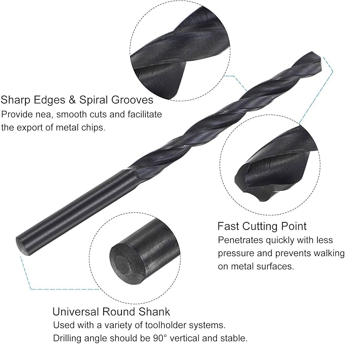 uxcell Metric Tap and Drill Bit Set, M8 x 1 Thread Tap & 7mm Black Oxide Twist Drill Bit, Straight Flute Tap Tapping Threading Repair Tool Kit