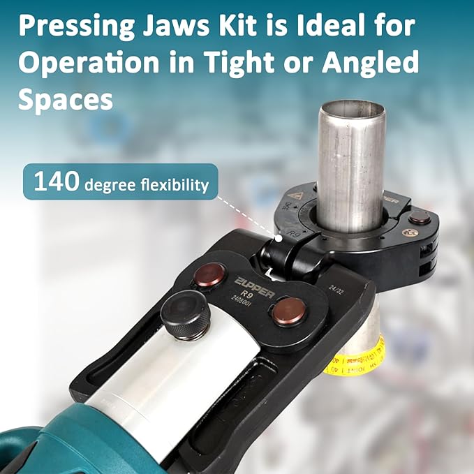 ZUPPER 7PCS MegaPress Pressing Kit 1/2??2??with 3PCS Pressing Jaws,3PCS Press Rings, 1PC Actuator for Carbon Steel Pipes Compatible with Standard Pressing Tools