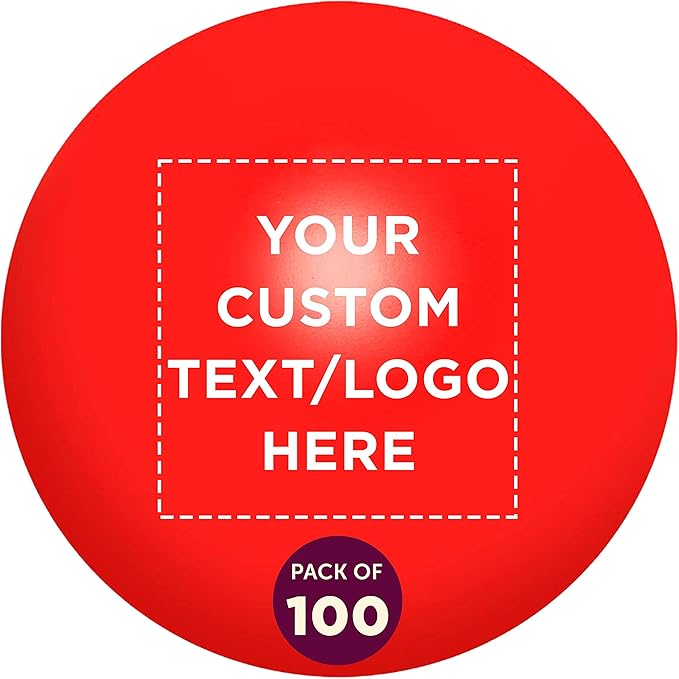 Custom Stress Balls for Adults, 100 Pack, Personalized Text, Logo, Hand Exercise, Perfect for Your Desk, Office, or Home, Red