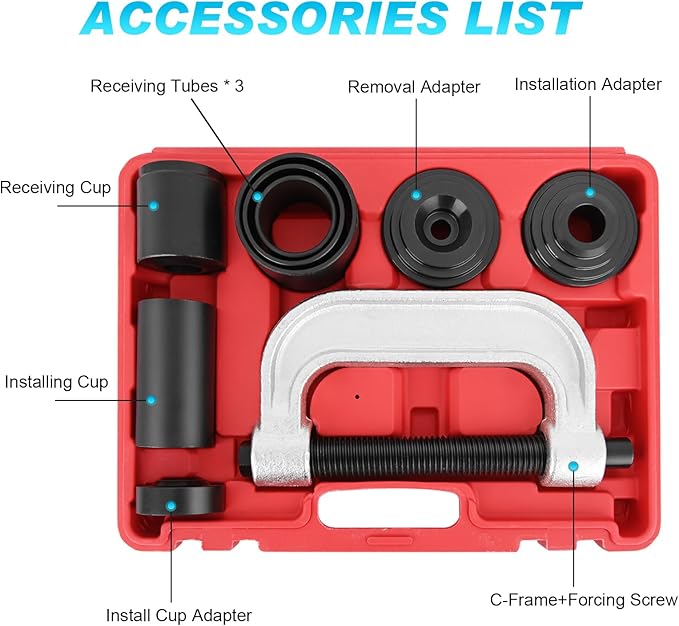 Nilight Ball Joint Press kit with 4x4 Adapters, Ball Joint Remove and Install Tools, 10 PCS Ball Joint Service Kit for Most 2WD and 4WD Cars and Light Trucks