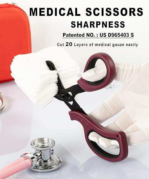 MEUUT 2 Pack Medical Scissors Trauma Shears -8 inch Patented Bandage Scissor Heavy Duty Surgical Grade EMT Scissors for EMT Workers Doctors Nurses