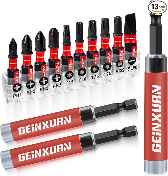 3 PCS Drive Guide with Self Retracting Sleeve(3.5?? and 10 Pcs Screwdriver Bit, Magnetic Drill Bit Tip Holder for Prevent Screws Shaking When Driving