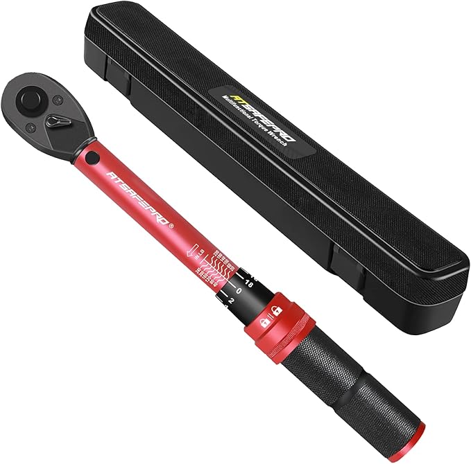 ATsafepro 1/4" Torque Wrench (20-240 in-lb / 2.3-27.1 Nm) -Dual Scale, 72-Tooth Ratchet, 짹3% Pre-Calibrated Accuracy, Suitable for Bike & Bicycle Maintenance