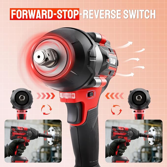 Cordless Impact Wrench 1/2 Inch, 1500 N.m/1106ft-lbs Brushless Impact Gun Compatible with Makita 18V Batteries, 3000 RPM Electric Power Impact Driver Set for Car Home(Red No Battery)