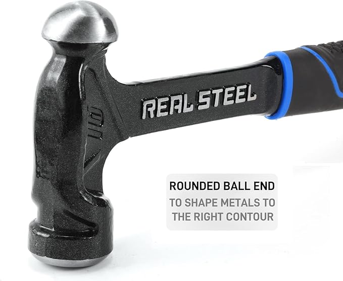 Real Steel Ball Peen Hammer 24 Oz, One Piece Forged Metalworking Tool Ball Pein Hammer r 0519
