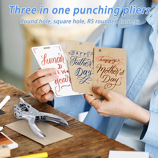 3 in 1 Badge Slot Hole Punch for ID Card: IMLIKE Handheld Card Puncher Suitable for PVC Material, Business Cards and Cardstock(1/8"횞33/64" Slot Hole, 3/16" Round Hole and R5 Corner Rounder in one)