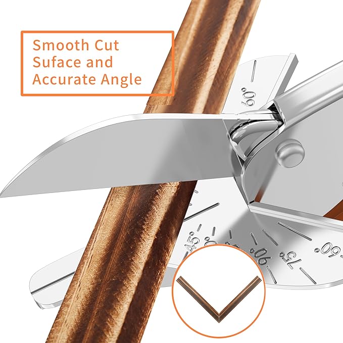 GARTOL Miter Shears, 45째-135째 Adjustable Multi-Angle Cutter for Molding, Trim & Quarter Round ??Precision Hand Tool for PVC & Soft Wood ??Includes 2 Replacement Blades