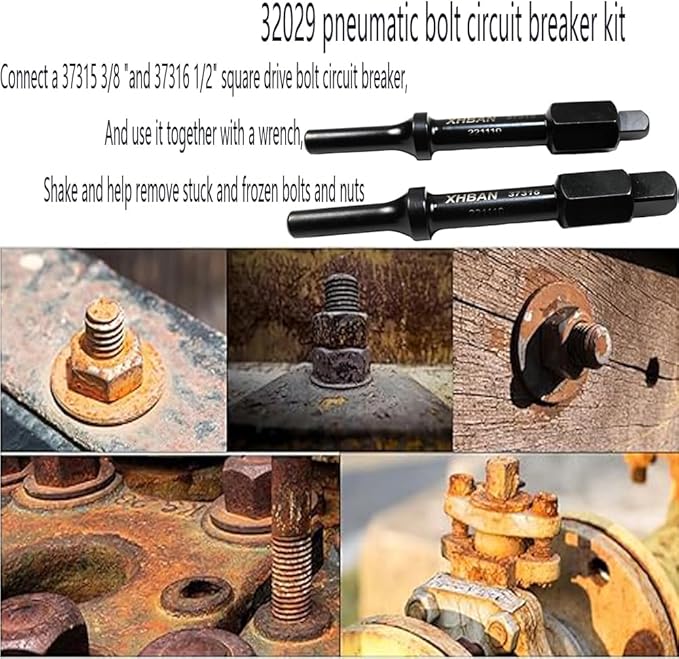 37315 3/8" & 37316 1/2" Shake 'n Break Pneumatic Bolt Breaker, helps remove seized and frozen bolts and nuts. help rotate and loosen seized fasteners.