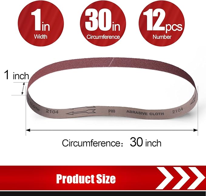 24 Pcs 1/2x18 Inch Sanding Belts, Replacement Knife Sharpener Sanding Belt Kit for Work Sharp Knife Tool Sharpener 60/80/120/180/240/400 Assorted Grits Sanding Belts for Belt Sander